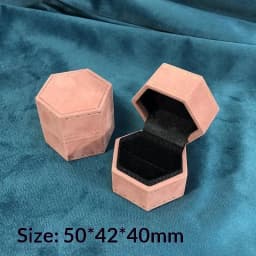 Vintage Hexagon Jewelry Single Ring Box Empty Case Holder For Engagement Wedding Ceremony Valentines Day Gift Organizer