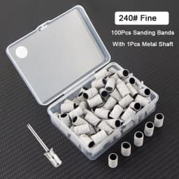 100Pcs Sanding Bands With 1Pcs Metal Shaft Set Nail Drill Bits For Remove Nail Polish Gel Dead Skin Calluses Cutter Drill Bit