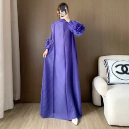 Miyake Pleated Heavy Industry Flower Disc Geometric Pleated Dress Versatile Age-reducing Mother Outfit 2025 for Women