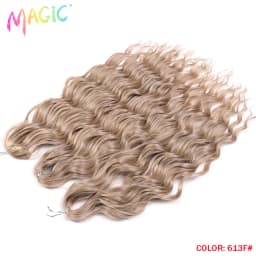 Magic 24Inch 3PCS Loose Wave Synthetic Crochet Hair Bundles Copper Red Heat Resistant Hair Extensions For Women Braiding Styling