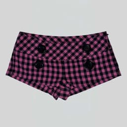 Coquette Black Pink Gingham Low Waist Hot Pants Women Double Decor Buttons Bodycon Mini Shorts Retro Streetwear Bottom