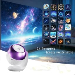 2026 Starry Ocean Galaxy Projector Night Light Auto Timer 24 Patterns 360° Rotatable Lamp with Sleep Sounds Kids Bedroom Decor G