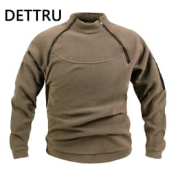 Outdoor Men's TacticalFleece Jacket Clothes Warm Zippers Pullover Men Windproof Coat Thermal Hiking Sweatshirt