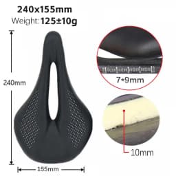 Elitaone Bicycle Saddle Carbon MTB/Road Bike Saddle Super Light Comfort Leather Carbon Cushions 96g