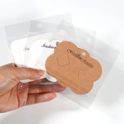 30Pcs Earring Display Kraft Paper Cards and 30Pcs Adhesive Bags for DIY Jewelry Packaging Necklace Display Cards with Bags Set