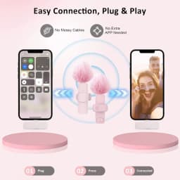 New Pink K60 Plug and Play Wireless Lavalier Microphone Portable MINI Wireless MIC For Smartphone Live Streaming/Video Recording
