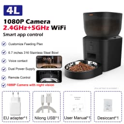 Furpipi 8L Smart Automatic Cat Feeders with 1080P HD Camera 5G WiFi Pet Feeder Tuya APP Control Smart Dog Cat Kibble Dispenser