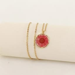 Pressed Flower Charm Necklace Handmaking Epoxy Resin Dried Flower Series Necklaces Natural Flowers Pendant Custom Chain Necklace