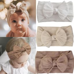 1/3/4/6Pcs Solid Color Baby Headband Bow Children Hair Band Elastic Nylon Newborn Soft Turban Headwrap Kid Hair Accessories