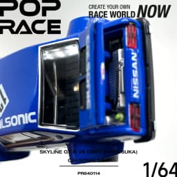 Pop Race 1:64 Skyline GT‑R V8 Drift Hakosuka Calsonic Open Hood & Trunk PR640114 Collectible Model Vehicles Alloy In Stock