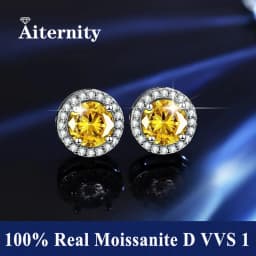 100% Moissanite S925 Sterling Silver Stud Earrings For Women And Men With 2 Certificates Pass Diamond Tester Pen Fine Jewelry