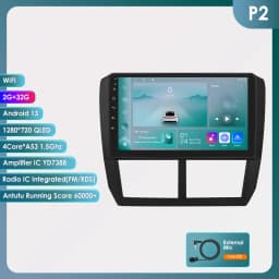360Camera 2Din Android 13 Car Radio For Subaru Forester Impreza 2008-2014 Car Multimedia GPS 4G-LET Carplay autoradio NO DVD7862