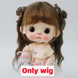 Blyth doll wig soft wavy curving air bangs Long hair Short hair High Ponytail for Big Size Head Doll DianDian Wig 9-10 inch