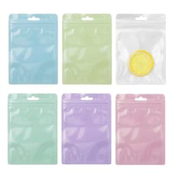 50pcs/lot Reusable Plastic Zip Lock Bags Transparent Macaron color Sealing Bag for DIY Jewelry Retail Display Wrap Packaging Bag