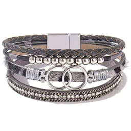 Leather Wrap Bracelet for Women, Boho Western Layered Cuff Jewelry | Stackable , Pairs with Boho Western Outfits, Gift for Women
