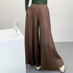 Miyake Pleated Wide-Leg Pants 2026 New Straight-Leg Pleated High-Waisted Drapey Casual Wide-Leg Trousers Women Lightweight Pants