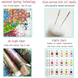 Full Pattern Printed Embroidery Kit Cross Stitch Canvas Bag With Needle Color Threads Cross Stitch Kit For Beginners Sea Scenery