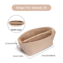 CRAZYSMITH Original Velvet Bag Organizer For LV Speedy 20 25 30 35 Purse Insert Handbag Inner Bag Portable Storage Makeup Bags