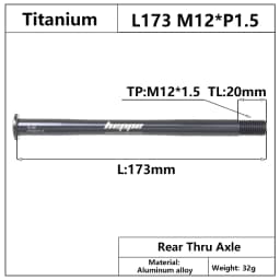 HEPPE MTB Road Bike Titanium Thru Axle Ultra Light Bike Axle 12x142 12x148 Rear Hub Thru Axle Bike Fork 12x100 12x110 Shaft