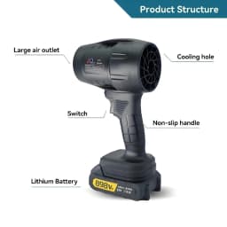 Powerful Air Blower with 550g Thrust Turbo Fan for Cleaning Leaves, Snow, and Dust โ Includes 18V Makita - Compatible Battery
