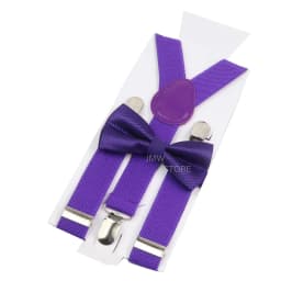 Adjustable Elastic Leather Suspenders Bowtie Set Men Women Baby Blue Braces Straps For Wedding Y-Back Shirt Accessories Gift
