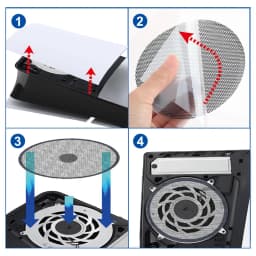 4PCS For PS5 Slim Heatsink Fan Dust Filter Breathable Ventilation Dustproof with Cooling Vents for PS5 Slim Game Accessories