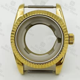 BLIGER 31mm NH05 NH06 Watch Case Fluted Curved Silver Gold Rose Gold Jubilee For Ladies Watch Date Sapphire Glass Waterproof