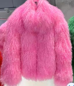 Sai Deng Qiu Li Winter Polychrome Warm Stand Collar Real Mongolia Sheep Fur Jacket Coat Women