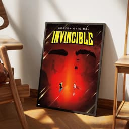 I-Invincible Cartoon Self-adhesive Art Poster Fancy Wall Sticker for Living Room Bar Decoration Vintage Decorative Painting