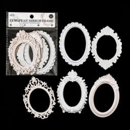10 pcs Relief retro frame hollow-out square round shape picture frame gorgeous relief hand tent DIY decorative collage material