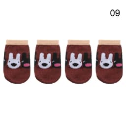 4Pcs Cartoon Table Foot Socks Chair Leg Covers Floor Protectors Non-Slip Knitting Socks For Furniture Cartoon Home Decor