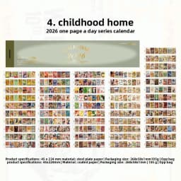 Journal Go 365 Pages Creative Sticky Tearable Calendar 2026 Retro Mini Calendar Book for Planner Journal Scrapbooking Diary diy