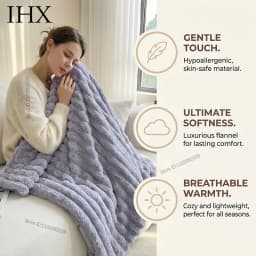 IHX Solid Color Imitation Rabbit Plush Milk Plush Thickened Thermal Leisure Home Blanket Office Nap Blanket, Custom Blanket Size
