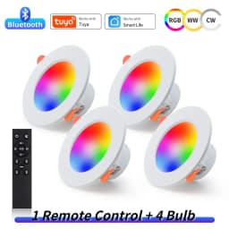 Tuya Smart LED Downlight 220V 10W Bluetooth RGB Dimmable Ceiling Lamp RF 2.4G Remote Smart Life APP Control Bedroom Living Room