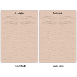 Microblading Practice Skin Pattern Sheet Pre-Printed Brow Mapping Guide Flexible Silicone Pad for Precise Hair Strokes & Shading