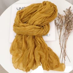 Solid Color 180*90cm Cotton Linen Scarf Retro Autumn Winter New Warm Silk Pleated Retro Thin Long Strip Shawl Men and Women's