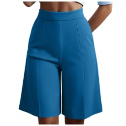 Summer New Work Straight Shorts Women's Workwear High Waist Solid Casual Knee Length Pants Office Lady Classic Loose Shorts