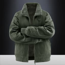 Men's Thick Padded Reversible Cotton Jacket Fleece Lined Winter Warm Casual Bomber Outdoor Daily Outerwear Parkas 26620A