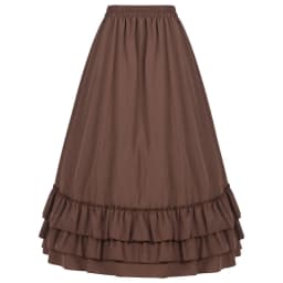 Brown Cotton Ruffles Long Asymmetrical Victorian Gothic Skirt Hot Sexy y2k Clothes Steampunk Cosplay Women Vintage Skirts 2024