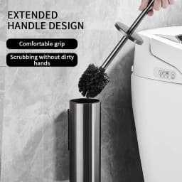 Toilet Brush High Quality Wall Mounted 304 Stainless Steel Cleaning Tools No Drill Bathroom Accessories WB8713