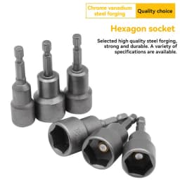 1/4 Hex Shank Magnetic Socket Wrench Bits 6-19mm Hex Nut Driver Sleeve for Electric Drill Screwdriver Impact Driver Repair Tools