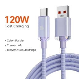 NNBILI 120W 6A Fast Charge USB Type C Quick Charge Cable For Honor Realme Xiaomi Huawei Phone Fast Charging Cable Data Cables