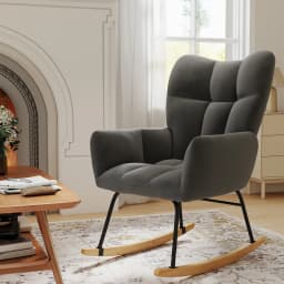 TUAREX High Back Nursery Rocking Chair, Modern Upholstered Glider Rocker, Comfy Indoor Accent Armchair for Bedroom Living Room