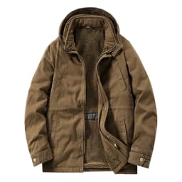 Pure Cotton Multi Pocket Workwear Windbreaker Men Mid Length Loose Jacket Middle Elderly Spring Autumn Outdoor Wind Resistant