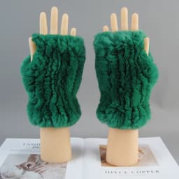 2026 New Fashion Real Rex Rabbit Fur Gloves Women Winter Genuine Fur Mittens Girl Fingerless Gloves Wrist Warmer Elastic Fluffy