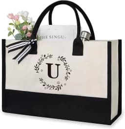 Canvas Tote Bag Letter Birthday Wedding Gift Personalized Boutique Business Logo Fashion Big Capacity Shopping Bag Bolsos 2025