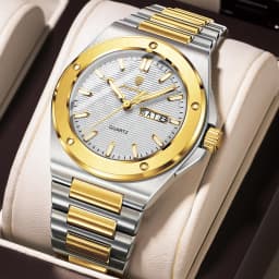 POEDAGAR High Quality Men Clock Date Week Waterproof Fashion Watch For Man Stainless Steel Luxury Men's Quartz Watches Reloj+Box