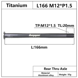 HEPPE MTB Road Bike Titanium Thru Axle Ultra Light Bike Axle 12x142 12x148 Rear Hub Thru Axle Bike Fork 12x100 12x110 Shaft