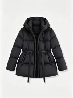 Winter High Quality Hooded Down Jacket Women White Duck Down Thicken Warm Outwears Female Waist Drawstring Parker Down Jacket