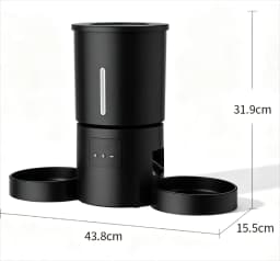 4.2L Dual‑Bowl Automatic Pet Feeder Timed Portion Dispenser Multi‑Pet Button Control Cat Dog Dry Food Feeding (No 5V 1A Plug)